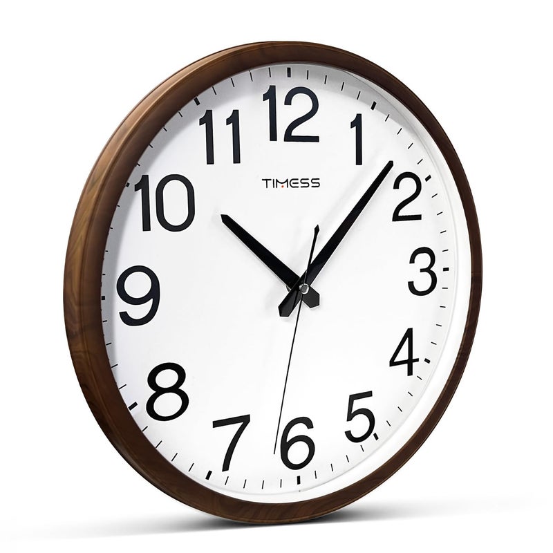 TIMESS Wall Clock, Classic Wood Style Finish, 11 Inch Non-Ticking Silent Battery Operated Analog Clock, Ideal Retro Decor for Home, Bedroom, Living Room, Kitchen, Bathroom, Office(Wood Brown) - Image 4