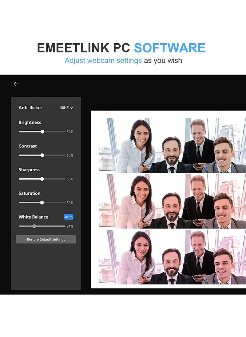 eMeet - EMEET 1080P Webcam with Microphone, C960 Web Camera, 2 Mics Streaming Webcam, 90°FOV Computer Camera - Image 1
