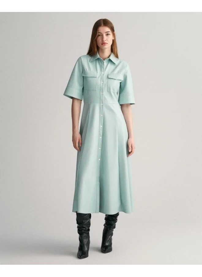 GANT Gant Faux Leather Shirt Dress