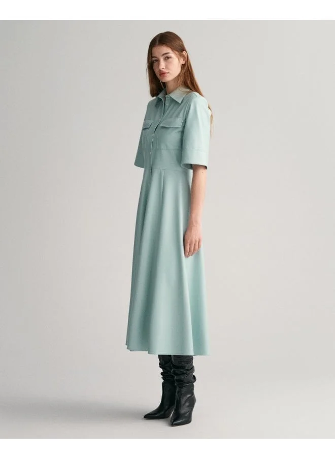 غانت Gant Faux Leather Shirt Dress