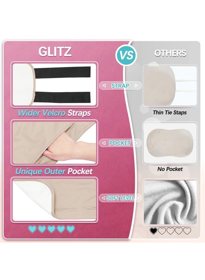Glitz Castor Oil Pack Wrap – Reusable Organic Castor Oil Packs for Liver (Compress), Less Mess, Anti Leak Outer Layer, Soft Cotton (Apricot) - Image 4