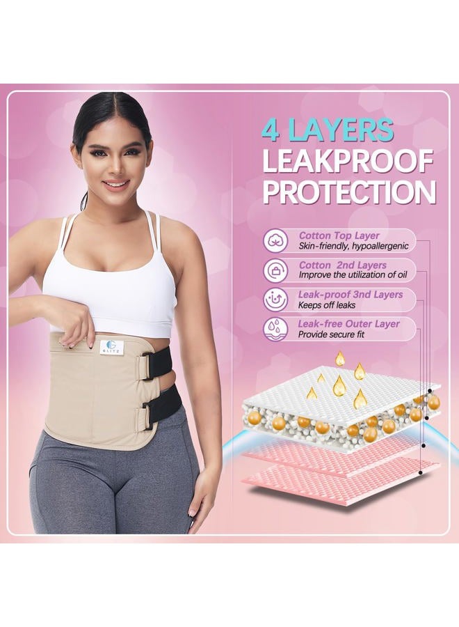 Glitz Castor Oil Pack Wrap – Reusable Organic Castor Oil Packs for Liver (Compress), Less Mess, Anti Leak Outer Layer, Soft Cotton (Apricot) - Image 3