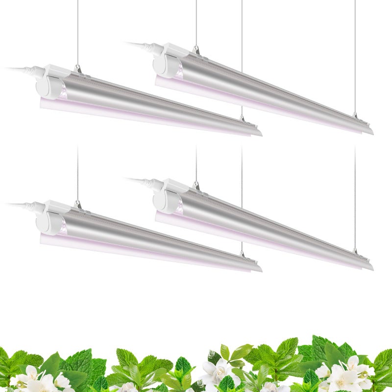 Barrina T8 LED Grow Light 4FT,168W(4 x 42W), 1000W Equivalent, Full Spectrum, V-Shape with Reflector Combo, Grow Lights for Indoor Plants, Greenhouse, 4-Pack - Image 1