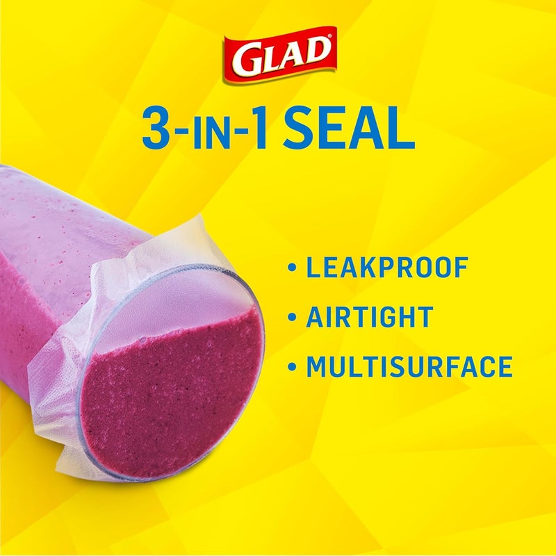 Glad غلاف الطعام البلاستيكي Press'n Seal | 70 قدم مربع | لفة | عبوة من 2 - Image 2
