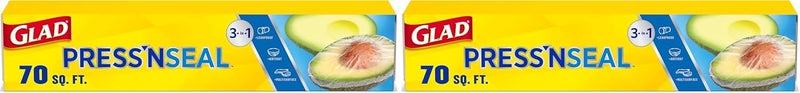 Glad غلاف الطعام البلاستيكي Press'n Seal | 70 قدم مربع | لفة | عبوة من 2 - Image 1