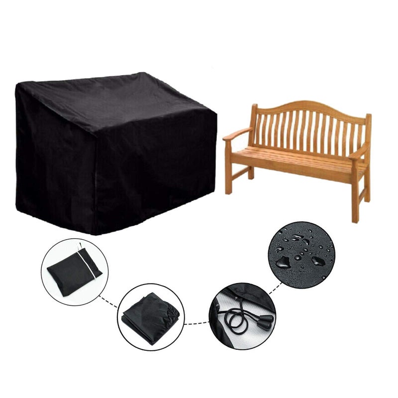 ConPus Waterproof Outdoor Bench Cover - Two Seater Garden Bench Cover with Durable 210D Oxford Material+ Extra PVC Coating, Patio Bench Cover - 53" L x 26" W x 35" H INCH