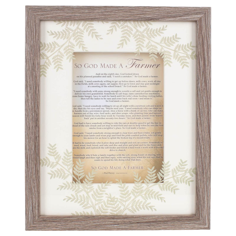 Elanze Designs God Made a Farmer Branches 8 x 10 Tan Wood Wall Tabletop Frame