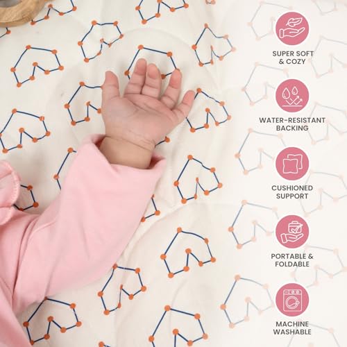 TIDY SLEEP Waterproof Baby Messy Mat | Multipurpose Splash Mat for Under High Chair, Art & Craft, Feeding, Playtime | Anti-Slip, Easy Clean, Foldable | 95x95 cm | Blossom Pink - Image 4