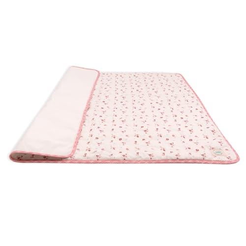 TIDY SLEEP Waterproof Baby Messy Mat | Multipurpose Splash Mat for Under High Chair, Art & Craft, Feeding, Playtime | Anti-Slip, Easy Clean, Foldable | 95x95 cm | Blossom Pink - Image 1