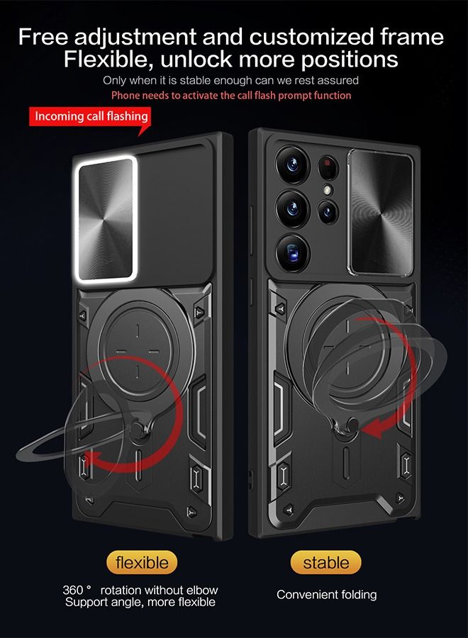 DUNISO Samsung Galaxy S23 Ultra Phone Case 6.8 Inch Sliding Camera Cover Anti-drop Multi-layer Design Phone Cover with Magnetic Stand [Compatible with Magsafe] for Galaxy S23 Ultra - Image 4