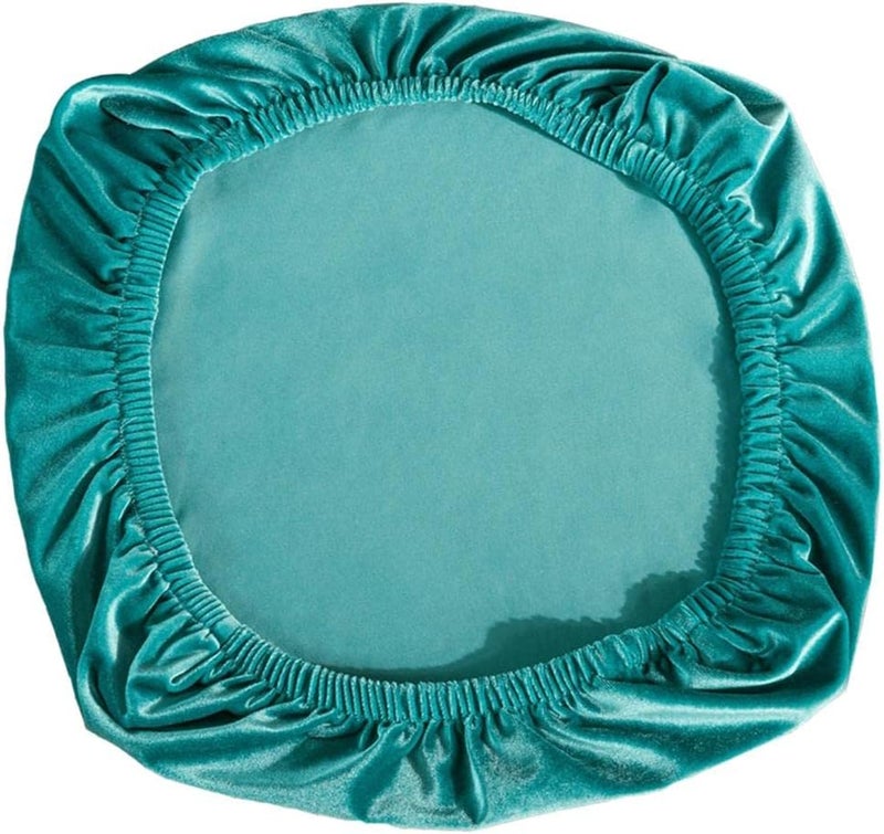 كلاراكو أغطية مقاعد غرفة الطعام المخملية المطاطية، أغطية قابلة للإزالة، ديكور حفلات الزفاف، لون أزرق بحيري - Image 1