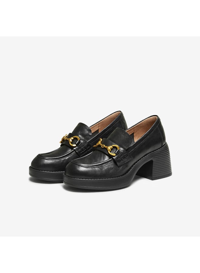 Tata Women's Shoes  Spring New Black Loafers Thick Sole Black Size 39 - Image 5