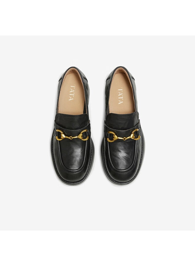 Tata Women's Shoes  Spring New Black Loafers Thick Sole Black Size 39 - Image 3