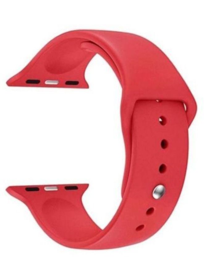 Replacement Watchband For Apple Watch Series 7 45mm / 6 / SE / 5 / 4 44mm / 3 / 2 / 1 42mm 42/44mm Red - Image 2