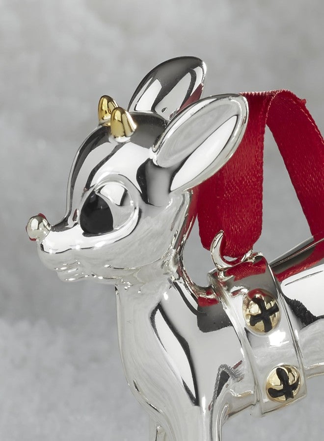 Lenox 1st Christmas Baby 2025 Ornaments Rudolph Decoration Silver Metal Resin Red Ribbon for Tree Decoration Christmas Decorations Winter Tree Decorations Rudolph (1PCS) - Image 5