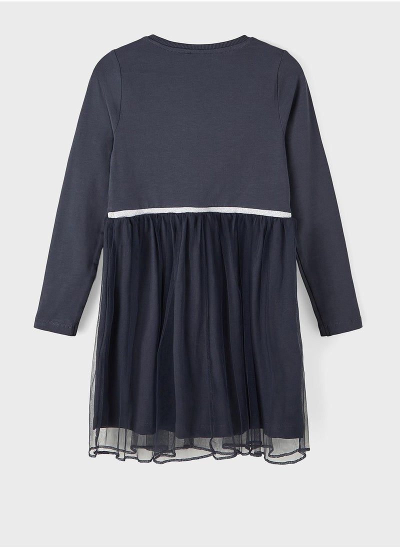 NAME IT - Kids Heart Print Midi Dress - Image 1
