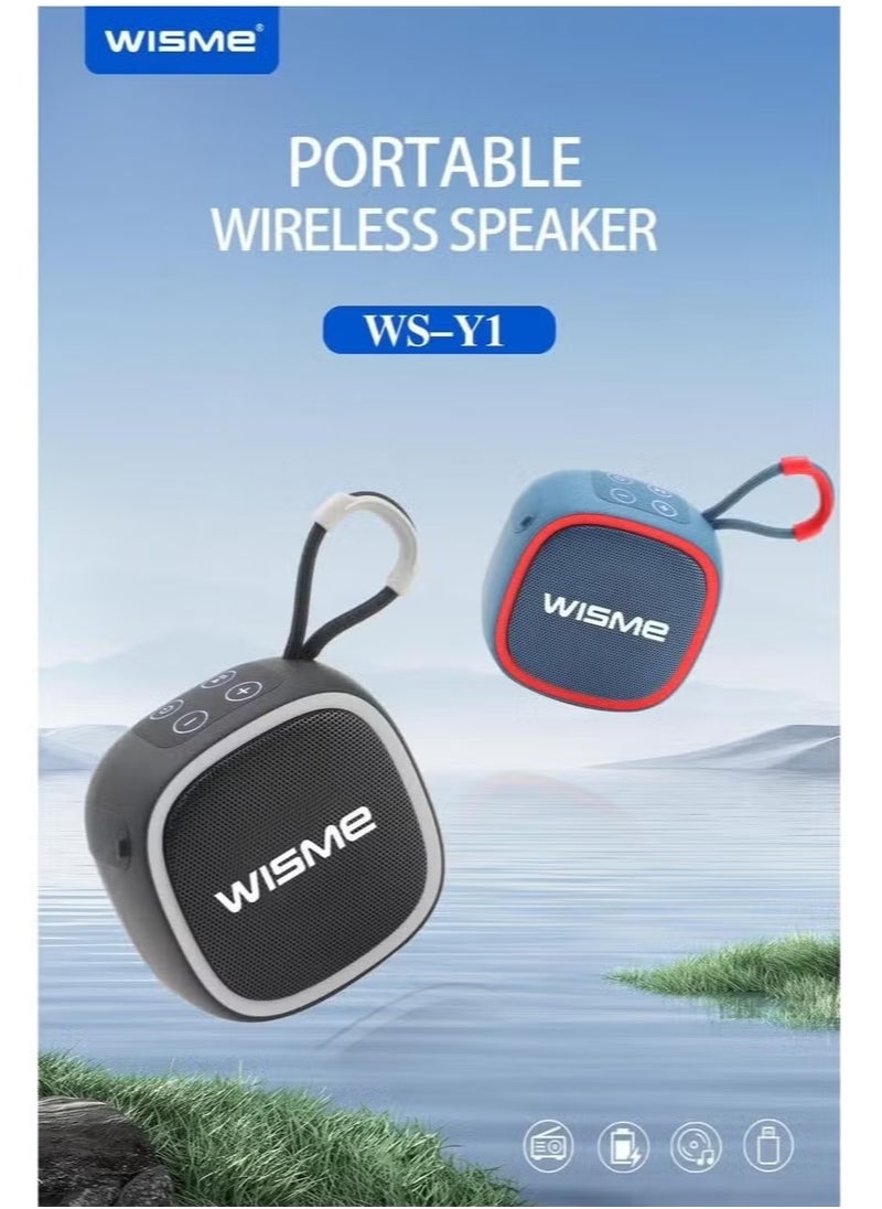 WISME WS-Y1 Portable Wireless Bluetooth Speaker with Superior Sound Quality -- Multi-Functional Button Control, and Convenient Strap Black  - Image 2