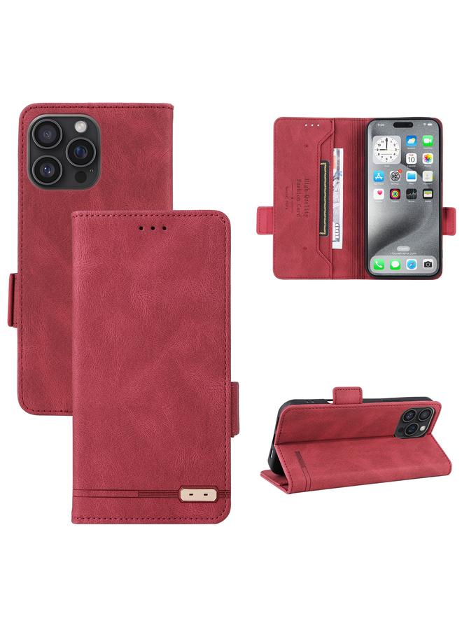The Bros Case For iPhone 16 Pro Max Magnetic Clasp Leather Phone Case