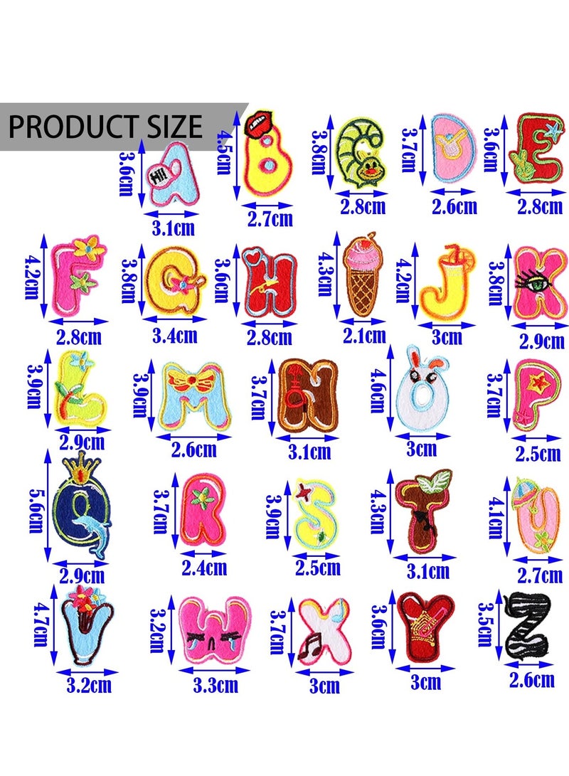 Excefore Iron on Letter A-Z, 26 Pcs Letter Iron on Patches, Sew on Alphabet Patches, Letter Patches For Backpacks, Fabric Embroidered Patch, Alphabet Patches For Clothing And DIY Craft Sewing - Image 2