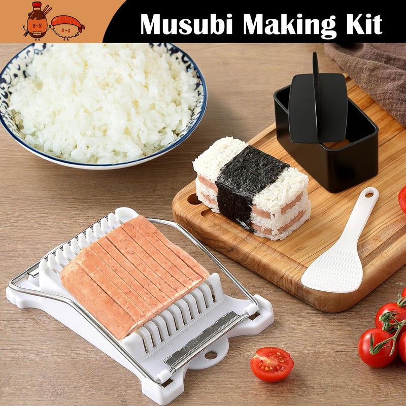SmileTools Musubi Mold Kit, Musubi Press Molds with Musubi Maker, Triangle Onigiri Mold, Rice Paddle, Luncheon Meat Slicer for SPAM - Image 2