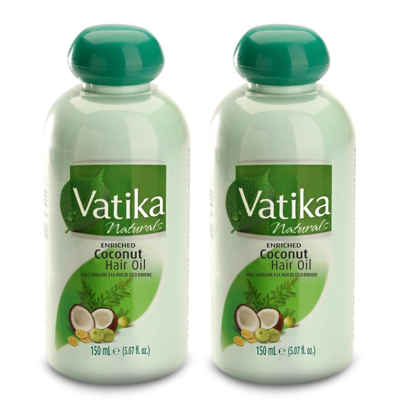 Vatika Naturals زيت شعر جوز الهند المدعم من دابر فاتيكا 150 مل (عبوة من 2) - Image 1