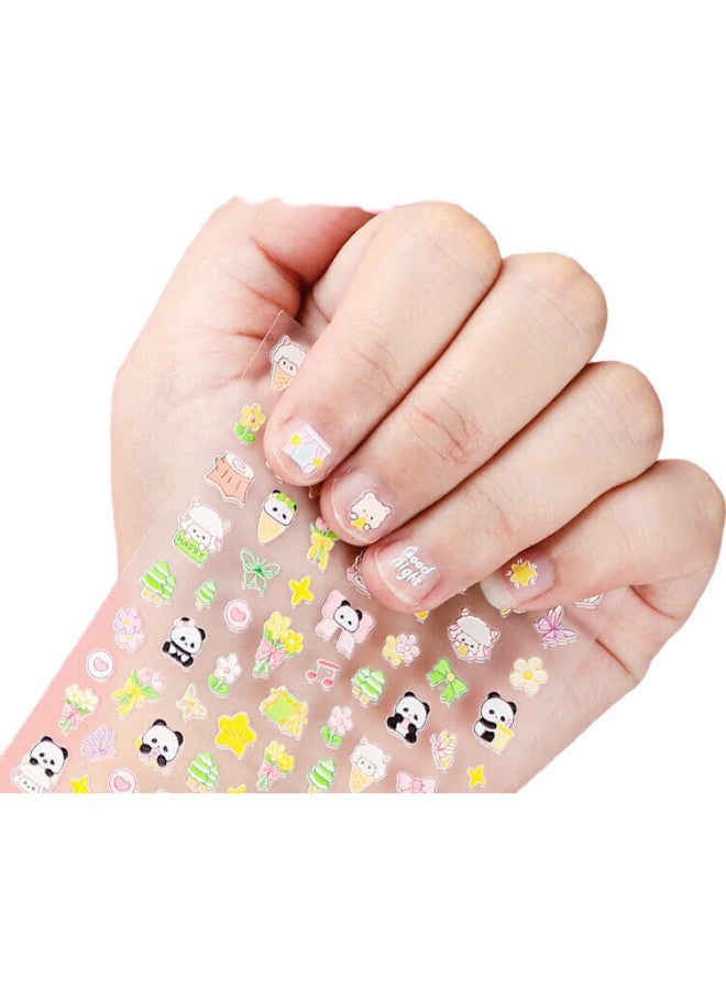 Surada Children'S Nail Stickers, Children'S Stickers, Nail Art Stickers, Children'S Glow-In Nail Stickers, 5D Embossed Nail Stickers, Children'S Stickers, Children'S Birthday Party Nail Stickers Jc002 - Image 2
