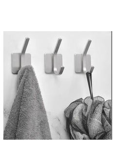 Zalcoon Towel Hook - Self Adhesive Hooks Bathroom Hooks Stainless Steel Robe Coat Hook 6-Packs (Black)  - Image 4