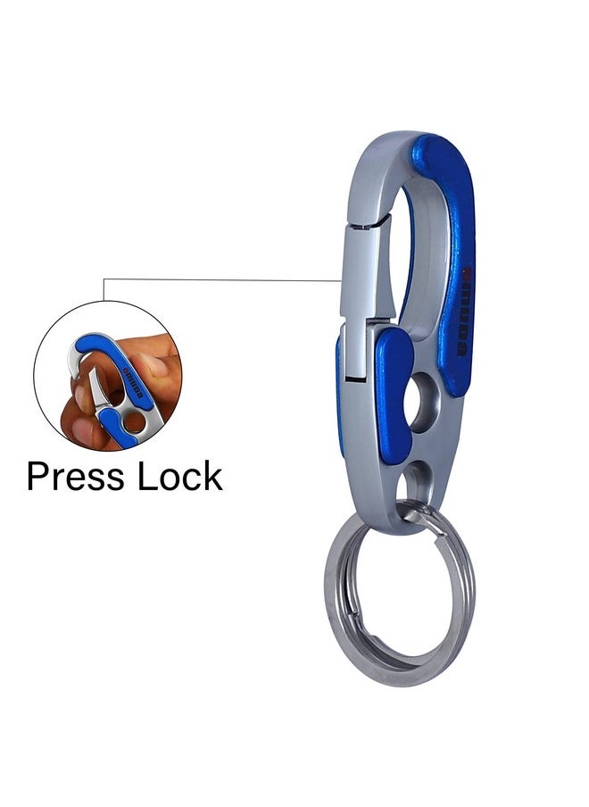 TechPro Antique Hook Locking Silver Metal Key Ring Key Chain For Gift Boys Girls & Friends  - Image 5