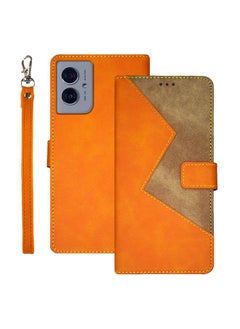 IDEWEI Case For Motorola Moto G55 5G Two-color Splicing Leather Phone Case  - Image 1