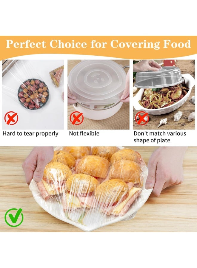 Large Flexible Food Storage Covers, Clear Elastic Stretch Covers, 20 Pack - Image 3