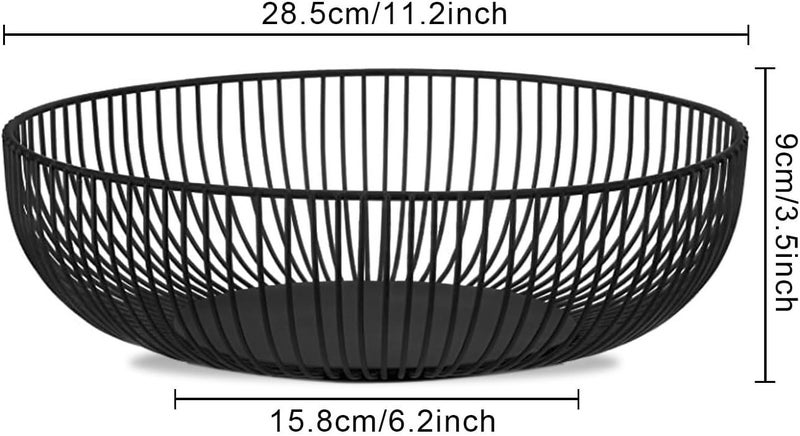 IBWell Black Wire Fruit Basket Fruit Bowl Kitchen Fruit Basket Stand Fruit Bowls for the Counters Metal Fruit Bowl Exposure - Image 2