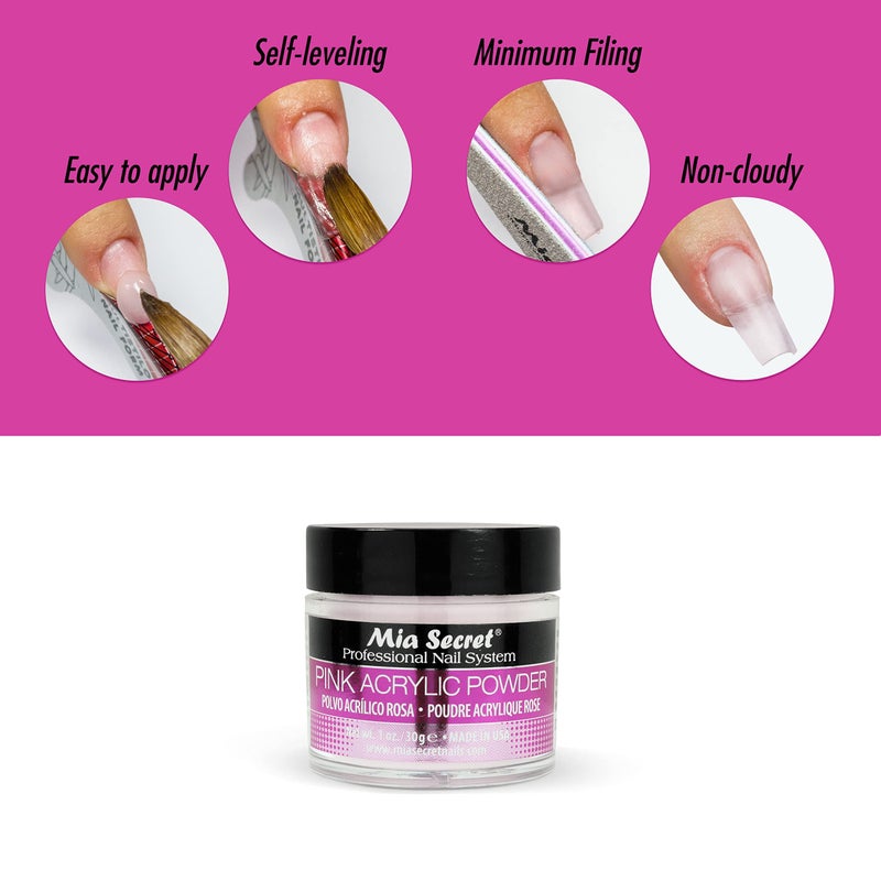 Mia Secret Professional Acrylic Nail System Pink Acrylic Powder 1 OZ - Image 5