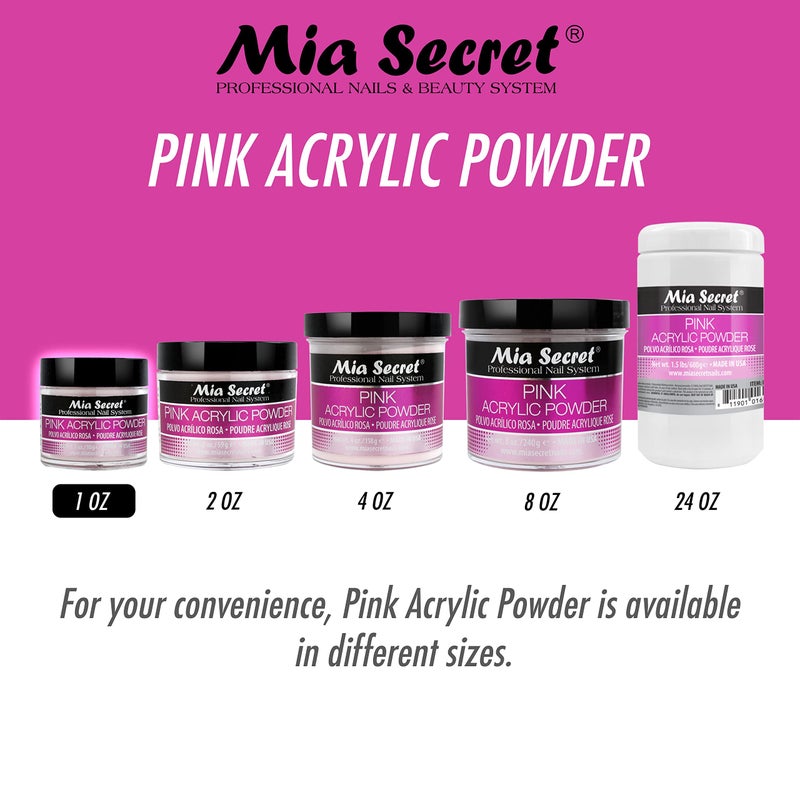 Mia Secret Professional Acrylic Nail System Pink Acrylic Powder 1 OZ - Image 2