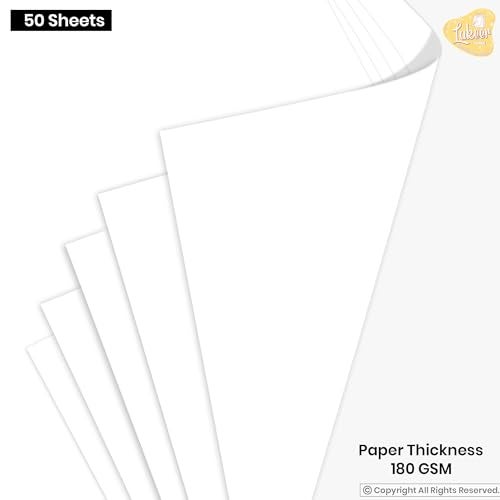 Lakeer A4 White Color Paper/Sheet 180-210 GSM Pack of 50 Sheets-White - Best for Art & Craft Work, Project Work - Image 3