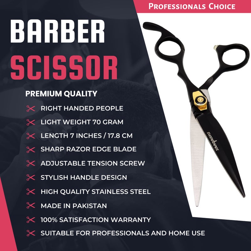 Saaqaans MSS-01 Stylish Hairdressing Scissors Set - Hair Cutting Scissor for Barber/Hairdresser/Hair Salon + Texture/Thinning Haircut Shear for Beautician + Straight Edge Razor + 10 Blades with Case - Image 2