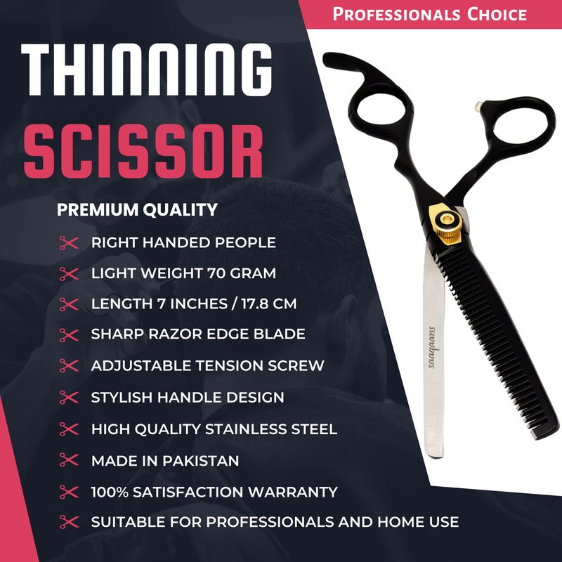 Saaqaans MSS-01 Stylish Hairdressing Scissors Set - Hair Cutting Scissor for Barber/Hairdresser/Hair Salon + Texture/Thinning Haircut Shear for Beautician + Straight Edge Razor + 10 Blades with Case - Image 4