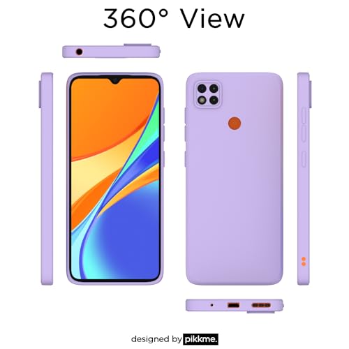 Pikkme Soft Matte Liquid Silicone TPU Camera Protection Shockproof Slim Back Case for Mi Redmi 10A / Redmi 9 / Redmi 9C / 9 Activ/Poco C31 (Purple) - Image 3