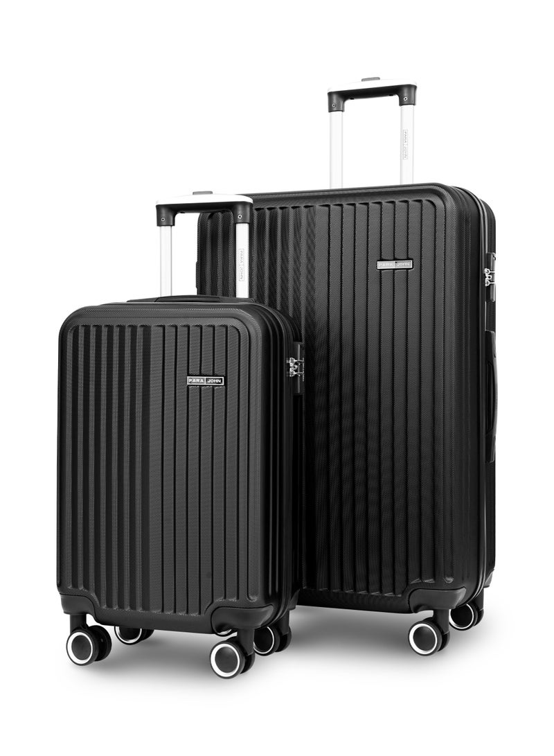 PARAJOHN Popglide Series Set of 2 Luggage | Lightweight Small 10KG & Large 30KG ABS 4 Wheels Trolley Hardsided Travel Suitcase - Black - Image 1