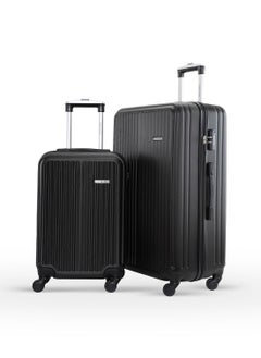 PARAJOHN Alpha ABS Hardside Spinner Luggage Trolley Set Black 20/28 Inch  - Image 1