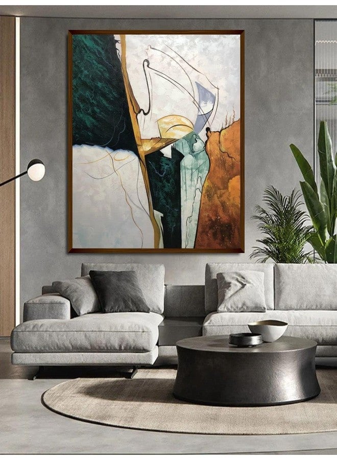 Artsense لوحة فنون سينس الفاخرة بأسلوب الرخام لتزيين الجدران فن تجريدي للجدران لغرفة المعيشة لوحة كبيرة لتزيين المنزل بإطار - متعدد الألوان / 30x40 بوصة / (76x101 سم) - Image 1