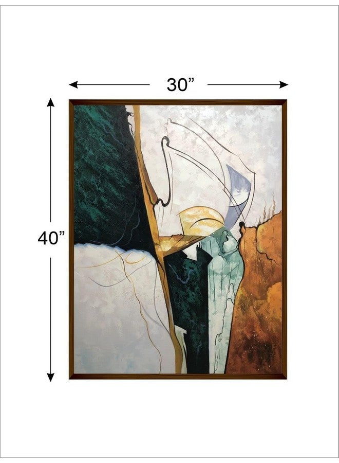 Artsense لوحة فنون سينس الفاخرة بأسلوب الرخام لتزيين الجدران فن تجريدي للجدران لغرفة المعيشة لوحة كبيرة لتزيين المنزل بإطار - متعدد الألوان / 30x40 بوصة / (76x101 سم) - Image 3