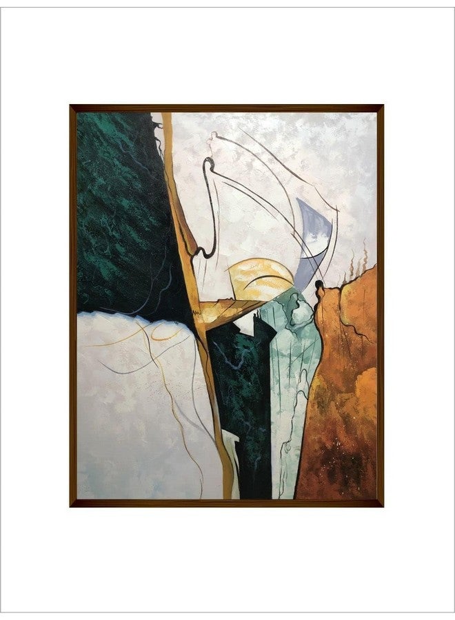 Artsense لوحة فنون سينس الفاخرة بأسلوب الرخام لتزيين الجدران فن تجريدي للجدران لغرفة المعيشة لوحة كبيرة لتزيين المنزل بإطار - متعدد الألوان / 30x40 بوصة / (76x101 سم) - Image 2