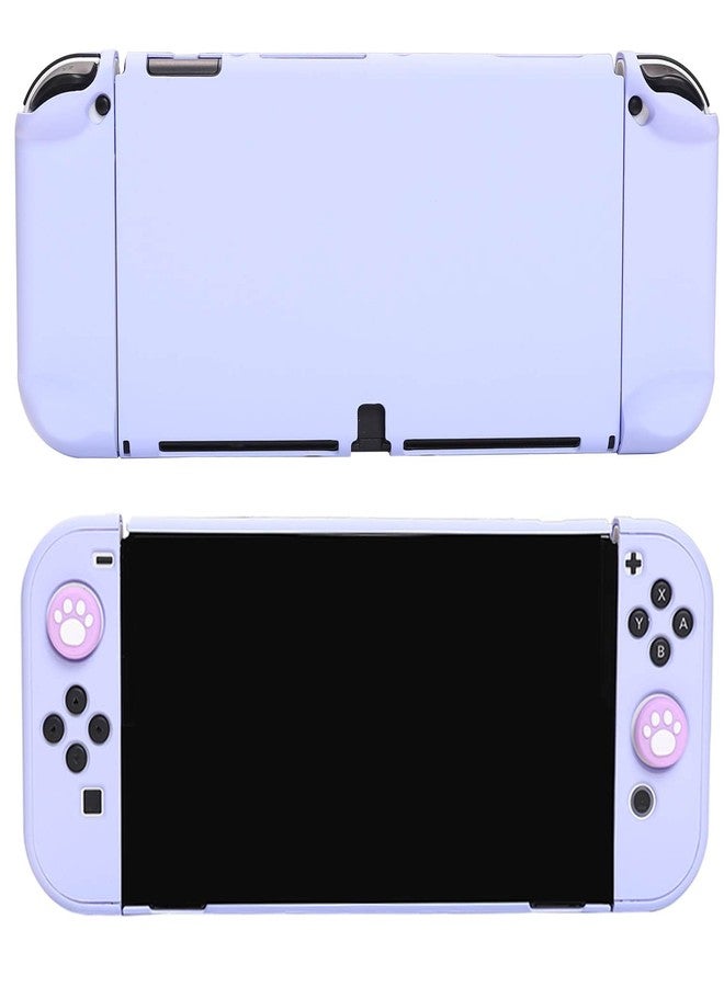 COMCOOL Dockable Case for Nintendo Switch OLED 2021 - Cute Protective Cover Accessories for Nintendo Switch OLED 7 Inch Joy-Con Controller with Screen Protector Thumb Grips - Purple - Image 5