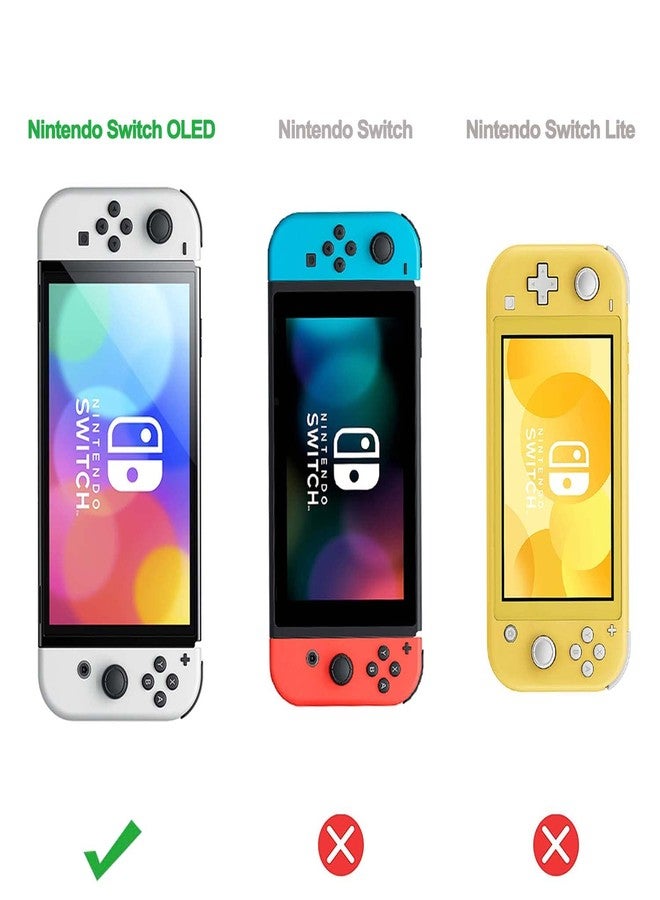 COMCOOL Dockable Case for Nintendo Switch OLED 2021 - Cute Protective Cover Accessories for Nintendo Switch OLED 7 Inch Joy-Con Controller with Screen Protector Thumb Grips - Purple - Image 2