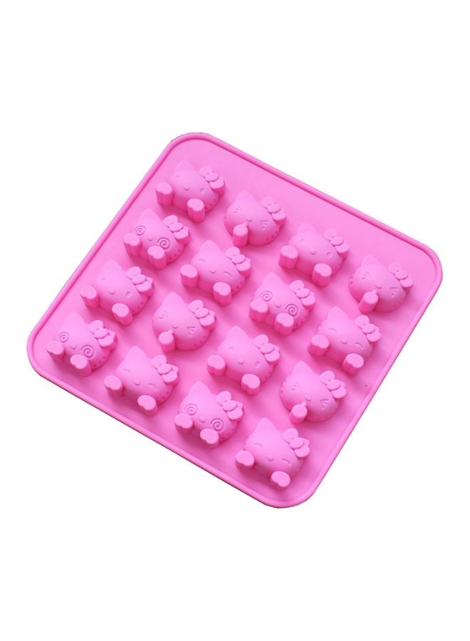 Silicone Kitty Designed Baking Mould Pink 18.5x1.8x18.5cm - Image 4