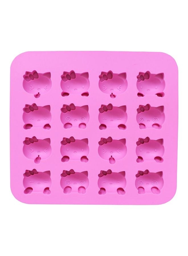 Silicone Kitty Designed Baking Mould Pink 18.5x1.8x18.5cm - Image 1