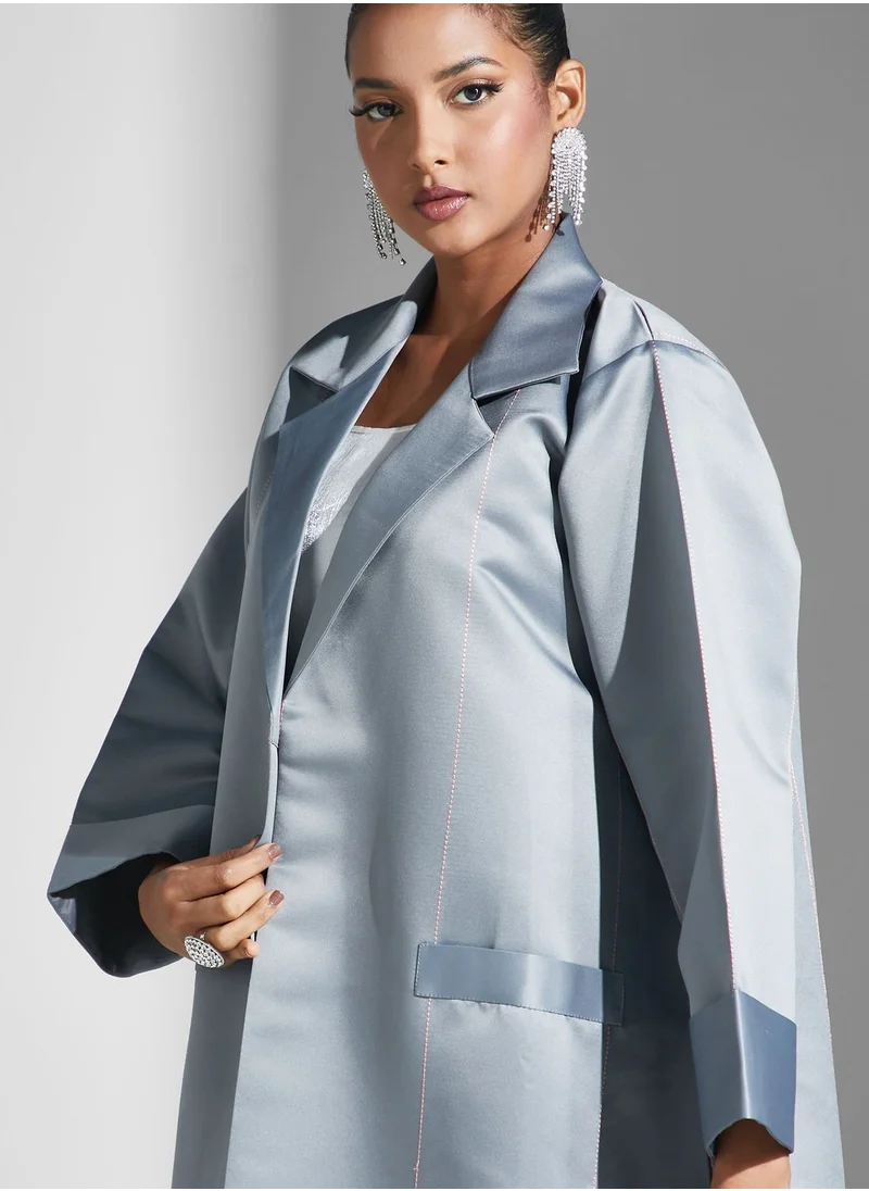 Aara Striped Design Knitted Abaya