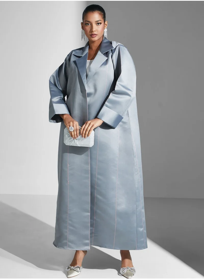 Aara Striped Design Knitted Abaya