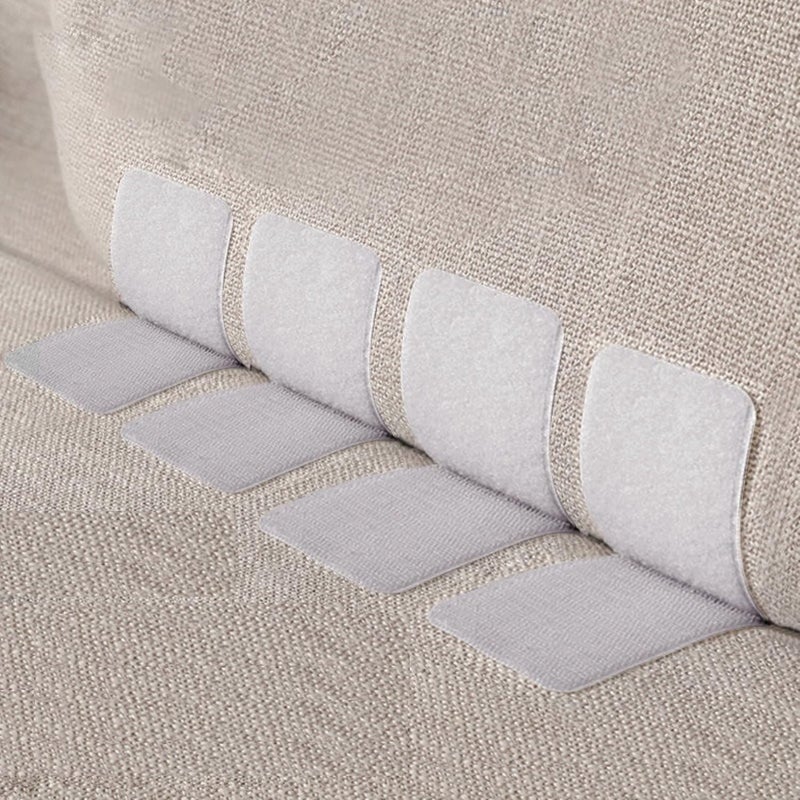 yomith Hook and Loop Gripper Tape for Table Cloth, Bed Sheet, Rugs, Couch Cushion, Adhesive Back Fastening Tape, Fixing and Mounting Objects for Home, Office, School (Pack of 20, Grey) - Image 1