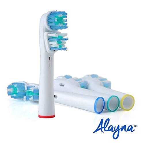 Alayna (TM) Replacement Brush Heads Compatible with Oral B- Double Clean Design, Pack of 8 Generic Electric Toothbrush Replacement White - Image 4